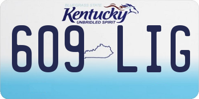 KY license plate 609LIG