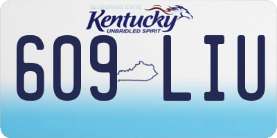 KY license plate 609LIU