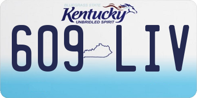 KY license plate 609LIV