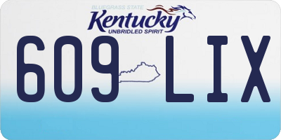 KY license plate 609LIX