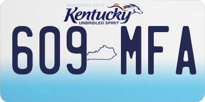 KY license plate 609MFA
