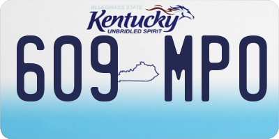KY license plate 609MPO