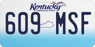KY license plate 609MSF