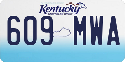 KY license plate 609MWA