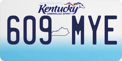 KY license plate 609MYE