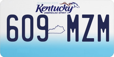 KY license plate 609MZM