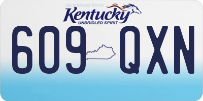 KY license plate 609QXN