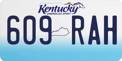 KY license plate 609RAH