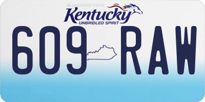 KY license plate 609RAW