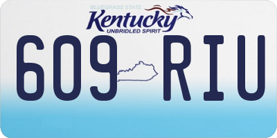KY license plate 609RIU