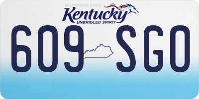 KY license plate 609SGO