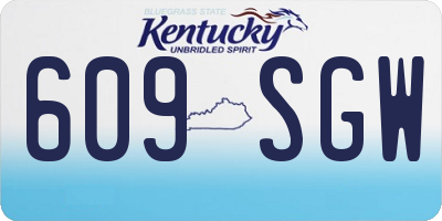 KY license plate 609SGW