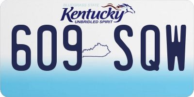KY license plate 609SQW