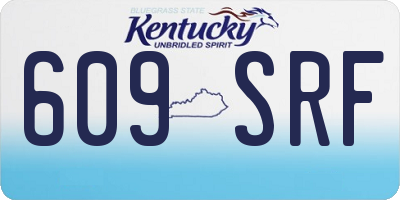 KY license plate 609SRF