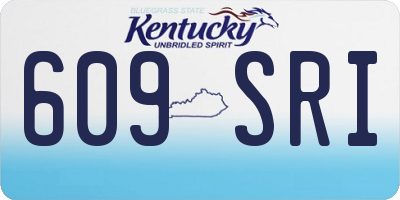 KY license plate 609SRI