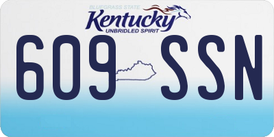 KY license plate 609SSN
