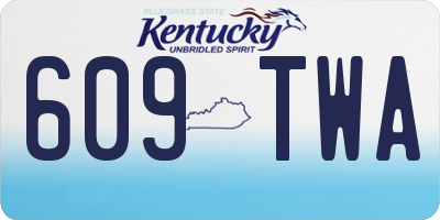 KY license plate 609TWA