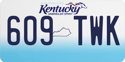 KY license plate 609TWK
