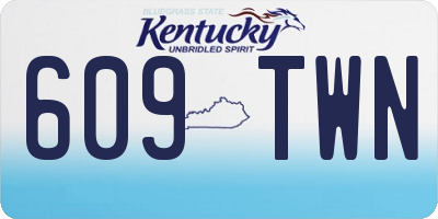 KY license plate 609TWN
