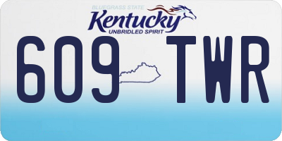 KY license plate 609TWR