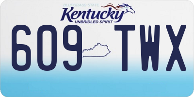 KY license plate 609TWX