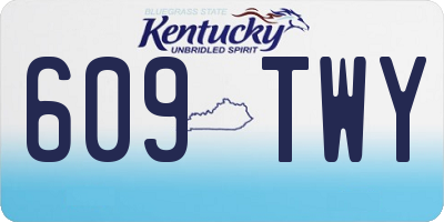 KY license plate 609TWY
