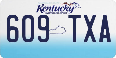 KY license plate 609TXA