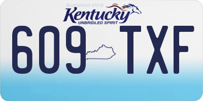 KY license plate 609TXF