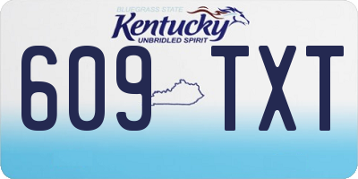 KY license plate 609TXT