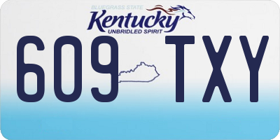 KY license plate 609TXY