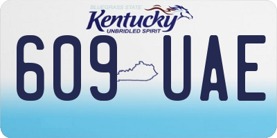 KY license plate 609UAE