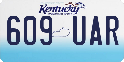 KY license plate 609UAR