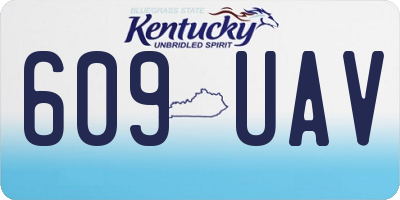 KY license plate 609UAV