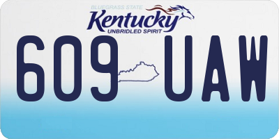 KY license plate 609UAW