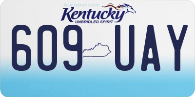 KY license plate 609UAY