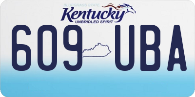 KY license plate 609UBA