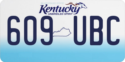KY license plate 609UBC