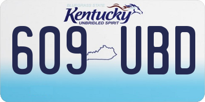 KY license plate 609UBD