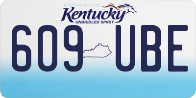 KY license plate 609UBE