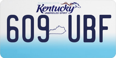 KY license plate 609UBF