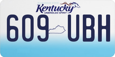 KY license plate 609UBH