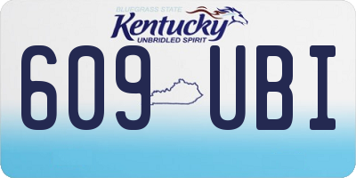 KY license plate 609UBI