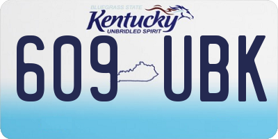 KY license plate 609UBK