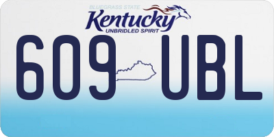 KY license plate 609UBL