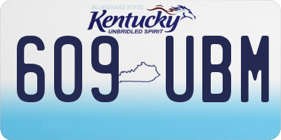KY license plate 609UBM