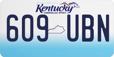 KY license plate 609UBN