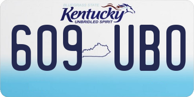 KY license plate 609UBO