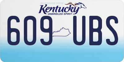 KY license plate 609UBS