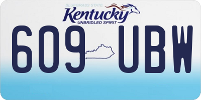 KY license plate 609UBW