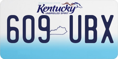 KY license plate 609UBX